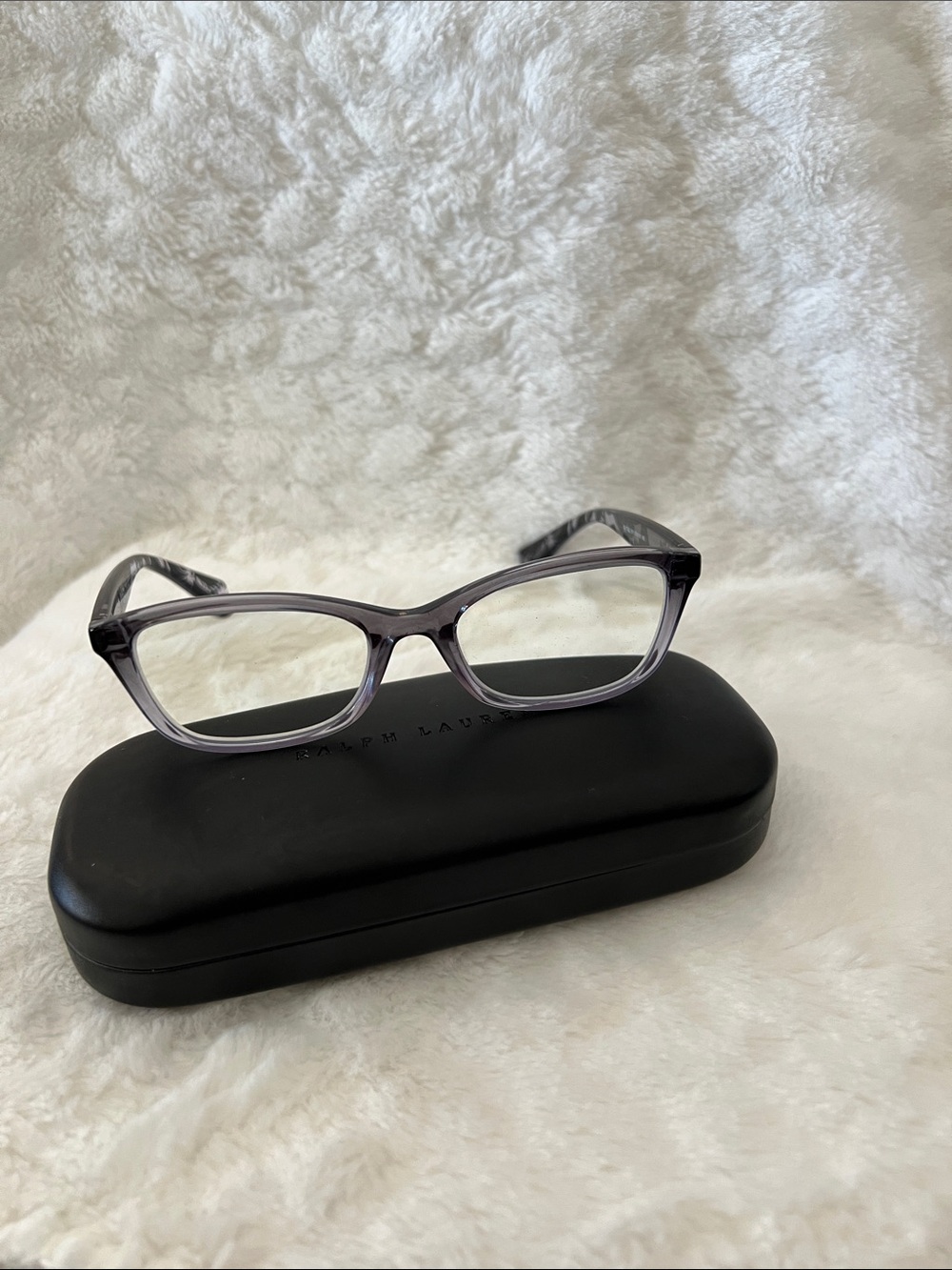 Ralph Lauren Translucent Gray Cat-Eye Glasses for Women